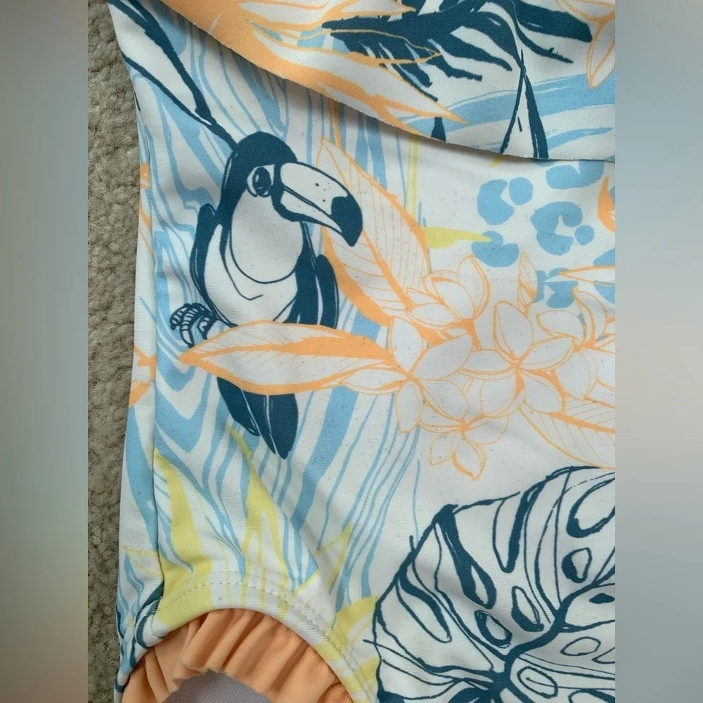 Ruffle Butts Size 12-18 Months Birds of Paradise Ruffle One Shoulder Swimsuit
